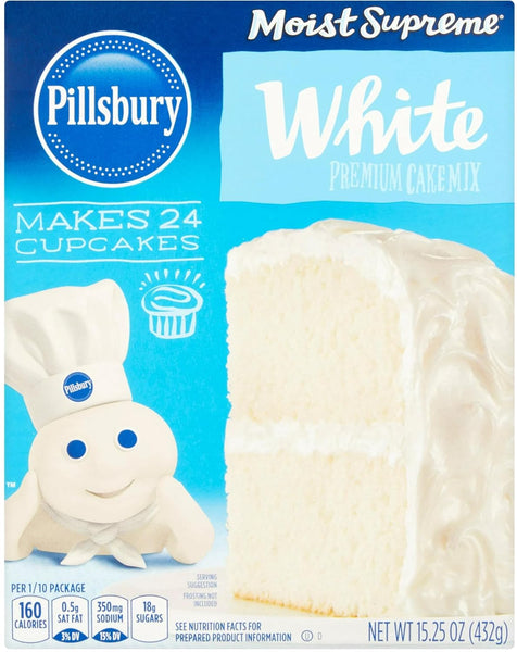 Pillsbury Moist Supreme White Cake Mix & Vanilla Frosting Bag with By The Cup Spatula Knife