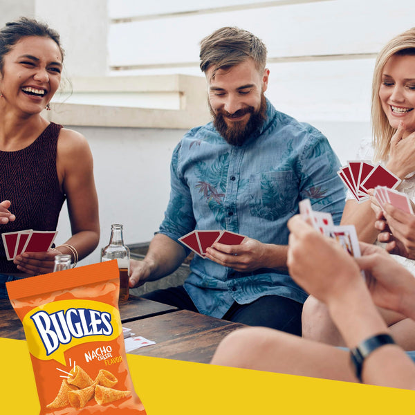 Bugles Original and Nacho Cheese Crispy Corn Snacks, 2 Flavor Variety, 1 of each 7.5 oz Bag with ag Clip