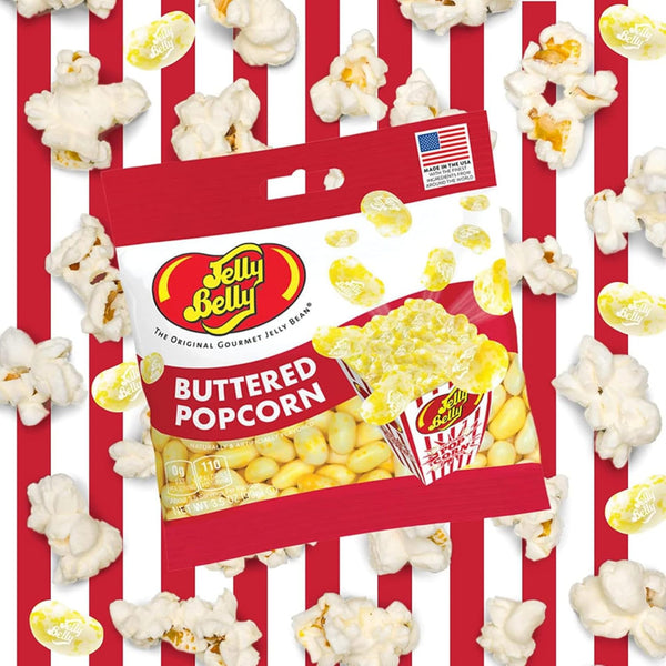 Buttered Popcorn Jelly Beans, 3.5 oz (Pack of 2) with By The Cup Bag Clip