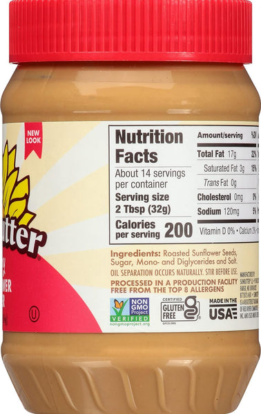SunButter Creamy Sunflower Butter 16 Ounce (Pack of 2) with By The Cup Spreader