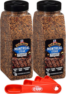 McCormick Grill Mates, Montreal Steak Seasoning, 29 oz (Pack of 2) with By The Cup Swivel Spoons