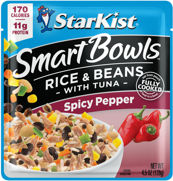 Starkist Smart Bowls, Spicy Pepper Rice & Beans Tuna, 4.5 oz (Pack of 3) with By The Cup Mood Spoons