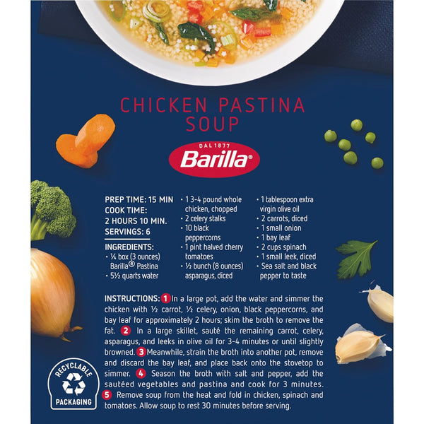 Pastina Pasta, 12 Ounce Box (Pack of 2) with By The Cup Swivel Spoons