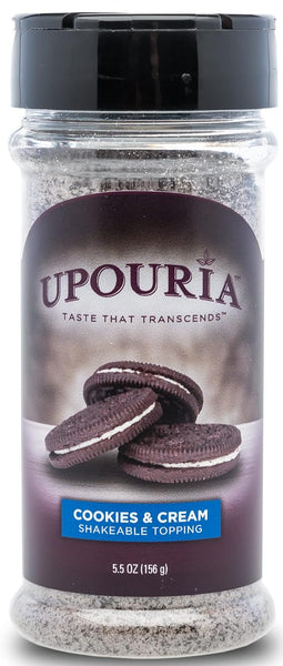 Upouria Cookies & Cream Shakeable Topping, 5.5 Ounce Jar