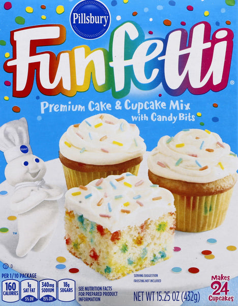 Pillsbury Kids Birthday Bundle: Funfetti Cake Mix and Mermaid Strawberry Frosting with By The Cup Candles