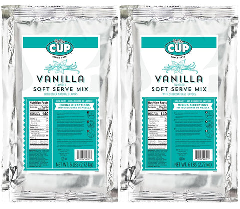 By The Cup Non-Dairy Vanilla Soft Serve Mix, 6 lb (Pack of 2)