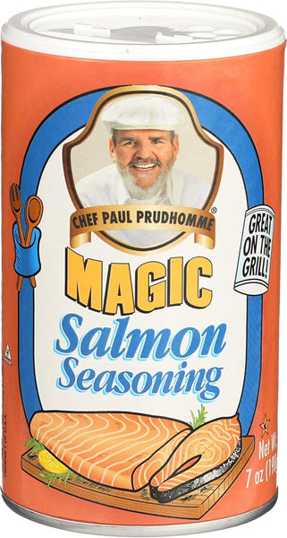 Chef Paul Prudhomme's Magic Salmon Seasoning, 7 oz Cans (Pack of 2) with By The Cup Swivel Spoon