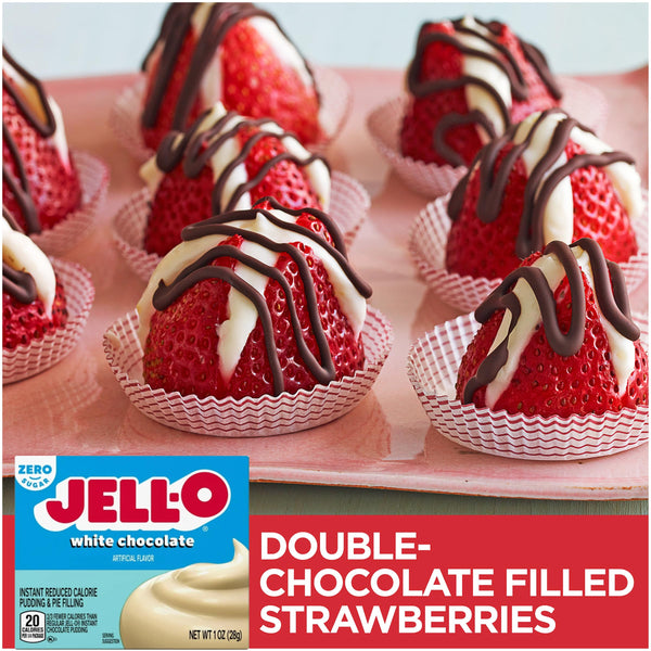 Jell-O Zero Sugar White Chocolate Instant Pudding & Pie Filling Mix 1 oz Box (Pack of 3) with By The Cup Mood Spoons