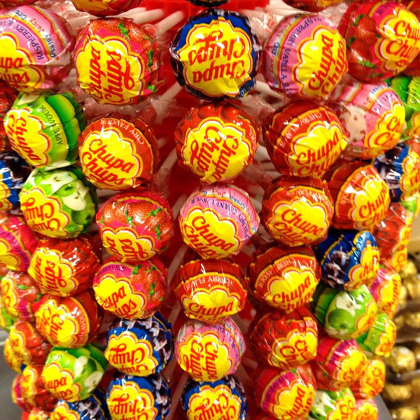 Chupa Chups, Cherry Flavored Lollipops, 1 Pound By The Cup Bulk Bag
