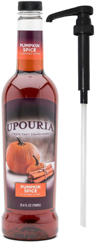 Upouria Pumpkin Spice Coffee Flavoring Syrup, 750ml bottle - Coffee Syrup Pump Included