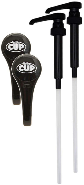 By The Cup Universal Black Coffee Syrup Pump (Pack of 2) - Fits Upouria, Torani Syrups, Davinci, Monin (1L Plastic Only), and Jordan's Skinny Syrups