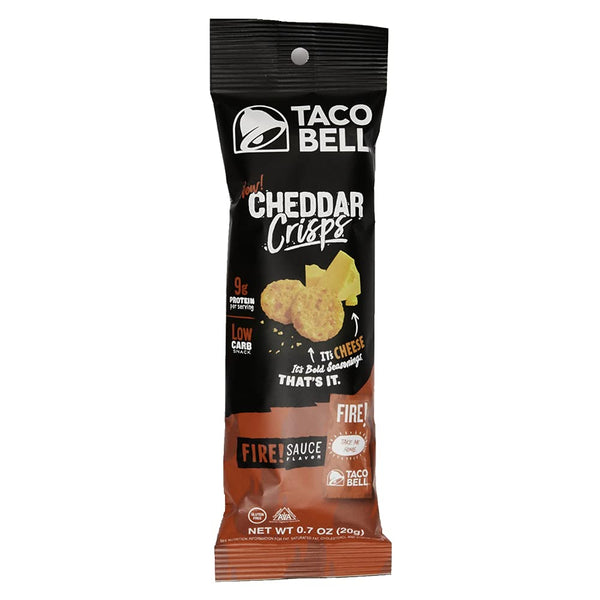 Taco Bell Cheddar Crisps Variety, Fire and Nacho .7 oz, 4 of each Flavor (Pack of 8) with By the Cup Sunflowers Kernels