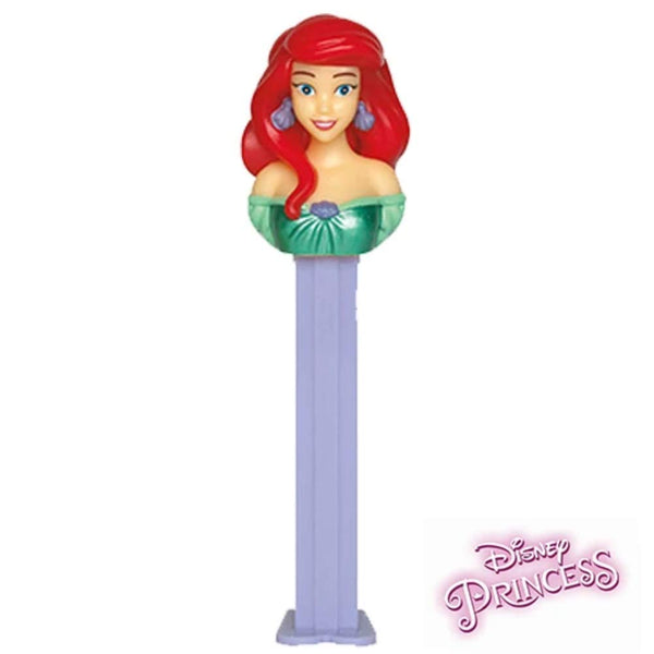 Pez Disney Princess Candy Dispenser Ariel, Belle, Cinderella, Jasmine, Moana, and Aurora (Pack of 12) with By The Cup Teddy Bear