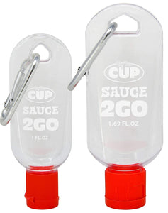 By The Cup Sauce 2 Go Keychains 1.69 Fluid Ounce and 1 Fluid Ounce Empty Mini Sauce Bottles (Sauce Not Included)