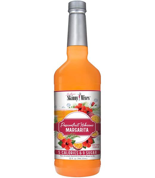 Jordan's Skinny Syrups Sugar Free Margarita Mix Bundle, Passionfruit Hibiscus and Jalapeno with By The Cup Coasters