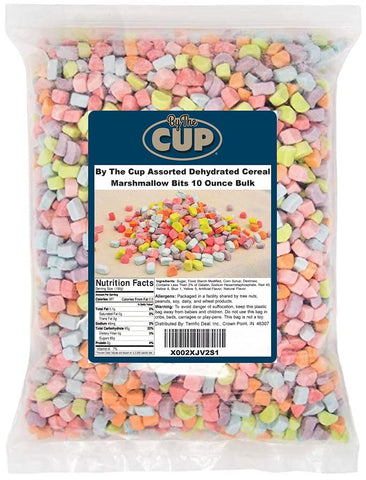 By The Cup Assorted Dehydrated Cereal Marshmallow Bits 10 Ounce Bulk