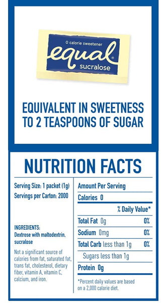 By The Cup Sugar, Pure Via Stevia and Equal Sucralose 300 Count Sweetener Packet Variety 100 of each