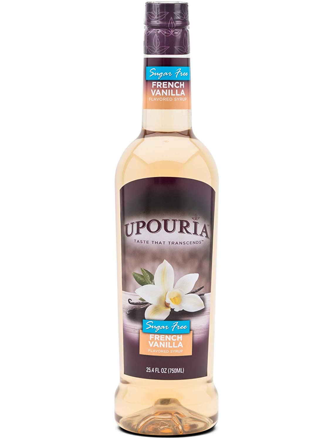Upouria Coffee Syrup - Sugar Free French Vanilla Flavoring, 100% Gluten Free, Vegan, and Non Dairy 750 mL Bottle