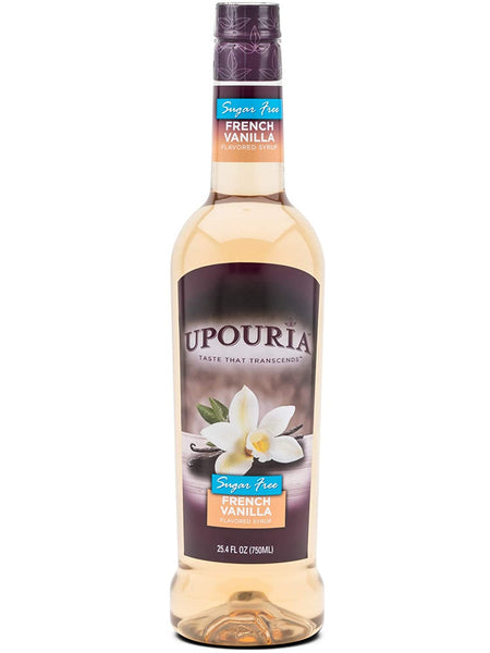 Upouria Sugar Free French Vanilla Coffee Syrup Flavoring, 100% Vegan, Gluten-Free, Kosher, Keto, 750 mL Bottle (Pack of 2) with 1 Syrup Pump