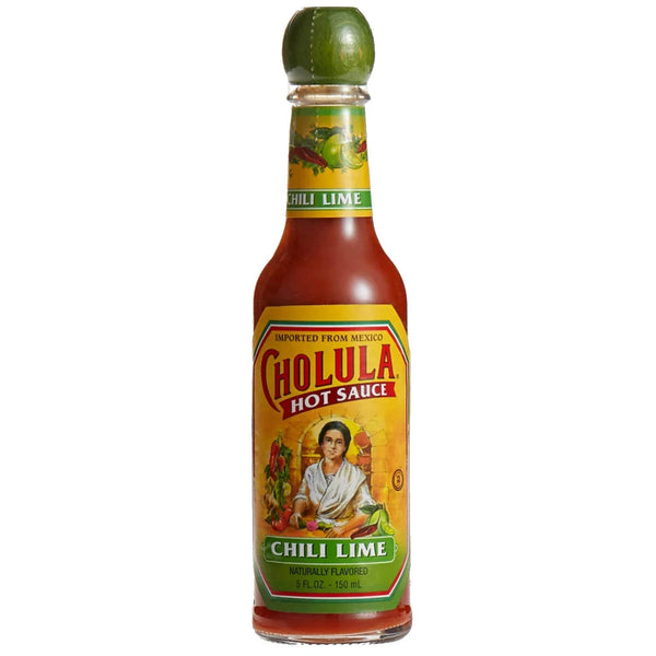 Cholula Chili Lime Hot Sauce 5 Oz (Pack of 2) with 2 By The Cup Sauce 2 Go Keychains