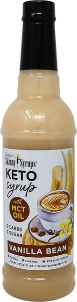 Sugar Free Keto Vanilla Bean and Mocha with MCT Oil 750 ml Bottles (Pack of 2) with 2 By The Cup Syrup Pumps