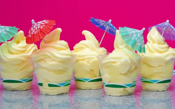 Dole Lactose-Free Soft Serve Mix 4 Flavor Variety Pack, 1 of Each Pineapple, Raspberry, Lime, and Lemon with By The Cup Rainbow Sprinkles