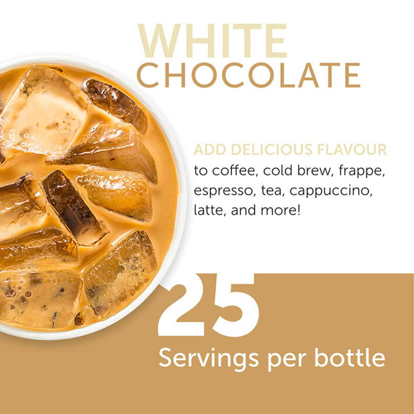 Jordan's Skinny Syrups Sugar Free White Chocolate 750 ml (Pack of 2) with By The Cup Coaster