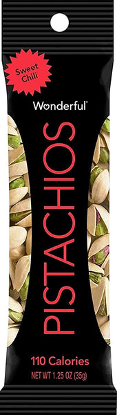 Wonderful Pistachios 1.25 Ounce 110 Calorie Pack Assortment - 4 Roasted and Salted, 4 Sweet Chili, 4 Salt and Pepper - with 1 Bag By The Cup Sunflower Kernels
