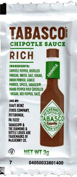 Tabasco Pepper, Chipotle, Jalapeno 3 Gram Packets 20 of each (Pack of 60) with 2 By The Cup Sauce 2 Go Keychains