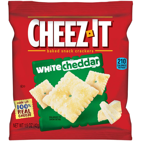 Kellogg's Cheez-It Cracker Bundle, Original and White Cheddar, 1.5 oz Bags, 15 of each (Pack of 30) with By The Cup Snack Mix