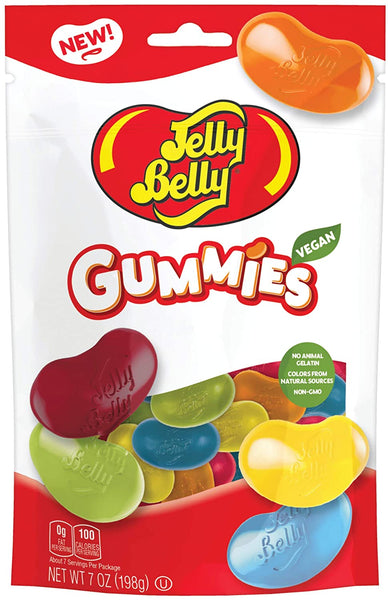 Jelly Belly Gummies Variety, Assorted Gummies and Assorted Sour Gummies, 7 oz Bags (Pack of 2) with By The Cup Teddy Bear