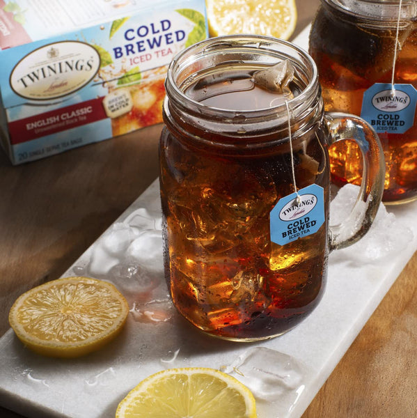 Twinings Cold Brewed Iced Tea Bag Variety Sampler (Pack of 40) with By The Cup Sugar Packets