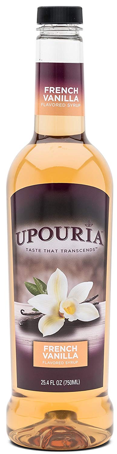 Upouria Coffee Syrup - French Vanilla Flavoring, 100% Gluten Free, Vegan, and Non Dairy, 750 mL Bottle