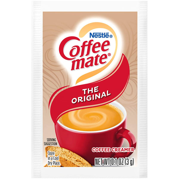Coffee Mate - Original 3 Gram Single Serve Powdered Creamer Packets 50 Count Box (Pack of 1) - with Exclusive By The Cup Sugar Packets