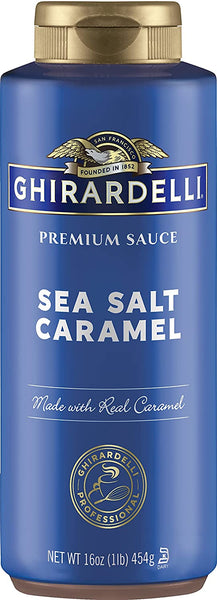 3 Pack - Ghirardelli - Sea Salt Caramel Flavored Sauce - 17 Oz Squeeze Bottle with Limited Edition Measuring Spoon