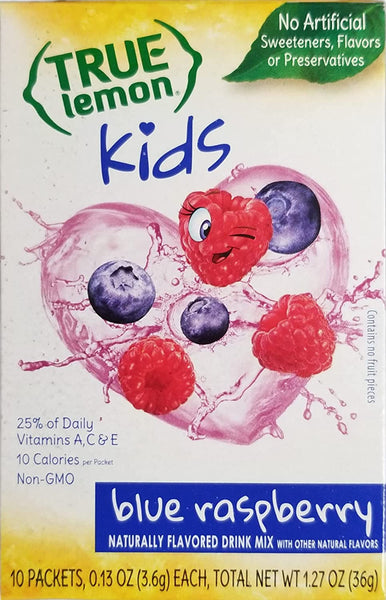 True Lemon Kids Blue Raspberry (Pack of 2) with By The Cup Stickers