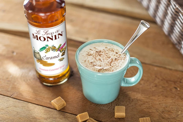 By The Cup Pump & Syrup Combo - By The Cup Pumps, Monin French Vanilla, Caramel & Hazelnut Syrup - 1 Liter Bottles with 3 Pumps