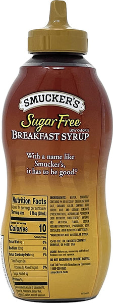 Pancake & Syrup Bundle, 1 of each: Krusteaz Gluten-Free Pancake Mix, 16 oz and Smuckers Sugar-Free Breakfast Syrup, 14.5 oz with By The Cup Spreader