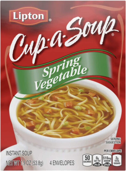 By The Cup Soup Bowl Compatible with Lipton Cup-a-Soup Instant Soup Pouches, Chicken Noodle with White Meat, Spring Vegetable, and Cream of Chicken, 2 - 4 Count Boxes of each (Pack of 6)