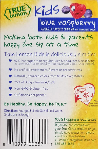True Lemon Kids Blue Raspberry (Pack of 2) with By The Cup Stickers