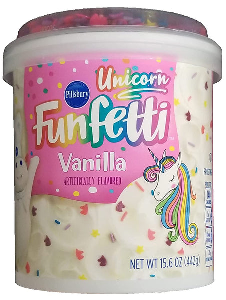 Funfetti Unicorn Strawberry Cake & Cupcake Mix and Unicorn Vanilla Frosting with By The Cup Frosting Spreader
