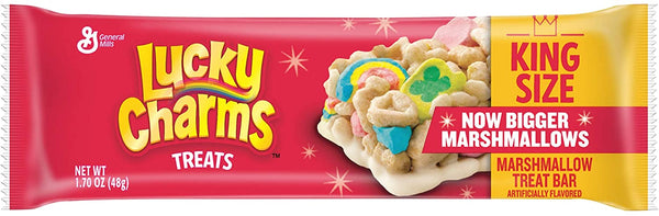 General Mills King Size Treat Bar Variety Pack, Lucky Charms, Golden Grahams, Cinnamon Toast Crunch, 2 of each (Pack of 6) with By The Cup Cereal Marshmallows