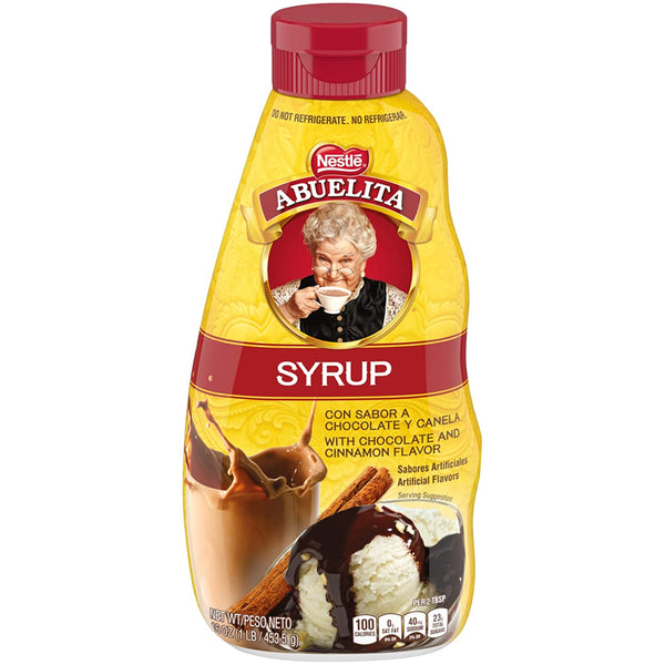 Nestle Abuelita Syrup Chocolate and Cinnamon, 16 oz Squeeze Bottle (Pack of 2) with By The Cup Rainbow Sprinkles