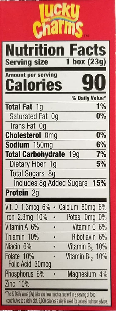 Charms Label Lucky Charms Ingredients Label