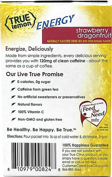 True Citrus Energy Hydration Kit, Includes True Lemon Blueberry Acai and Strawberry Dragonfruit Drink Mix Sweetened with Stevia and 2 By The Cup Mood Spoons