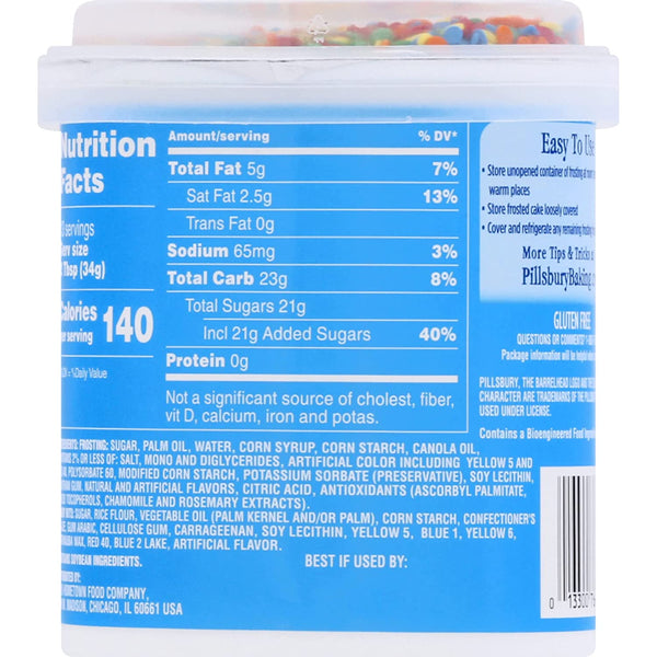 Pillsbury Funfetti Confetti Vanilla Flavored Frosting (Pack of 3) with By The Cup Frosting Spreader