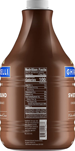 Ghirardelli Sweet Ground Chocolate & Cocoa Sauce 85.9 Ounce with Ghirardelli Pump and Spoon