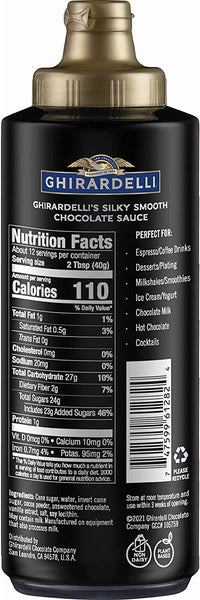 Ghirardelli Sea Salt Caramel and Chocolate Flavored Sauce 16 oz Squeeze Bottles (Pack of 2) with Ghirardelli Stamped Barista Spoon