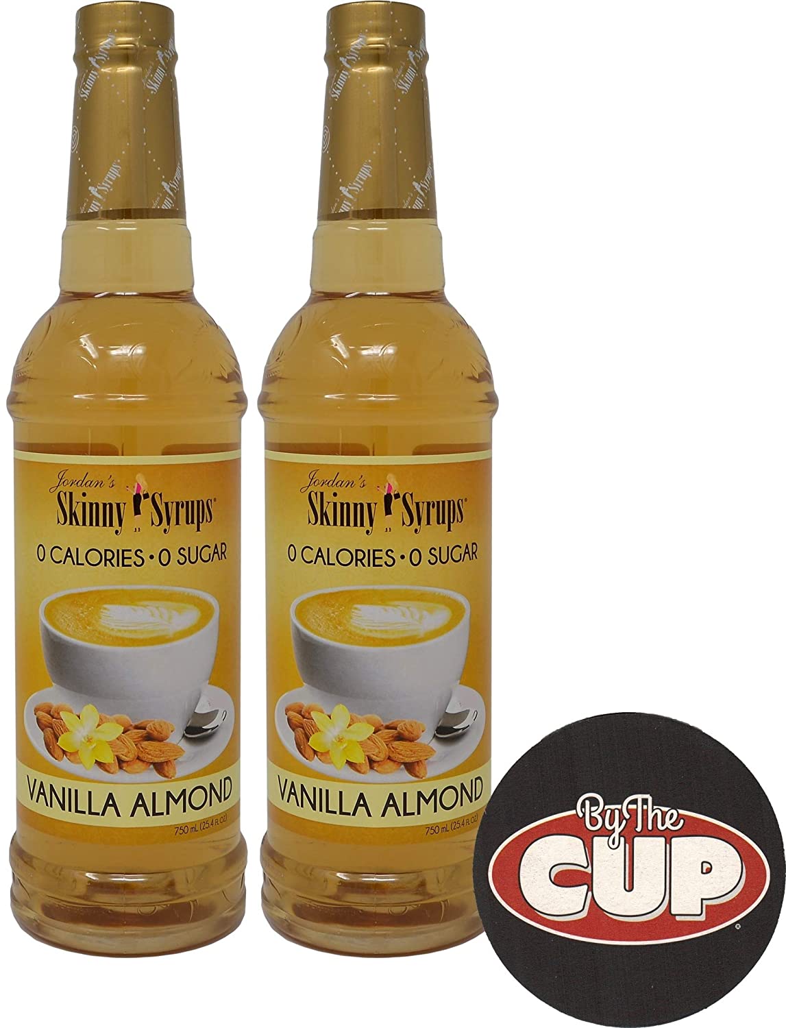 Sugar Free Vanilla Almond 750 ml (Pack of 2) with Coaster