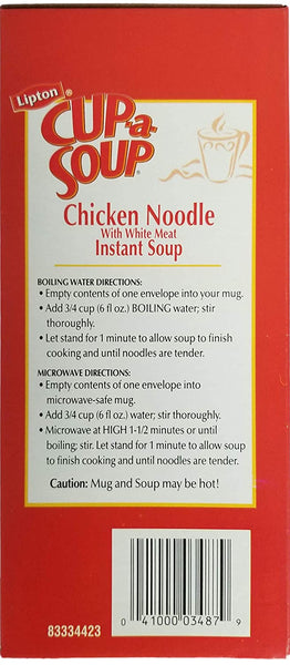 Lipton Chicken Noodle Cup a Soup 22 Single Serve Packets (Pack of 2) with By The Cup Soup Bowl